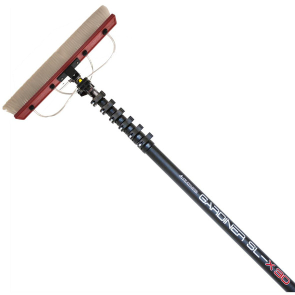 J.Racenstein HiFlo 30ft Commercial Pole Large Brush Carbon, extended cleaning pole with a large brush head and carbon construction for durability and reach.