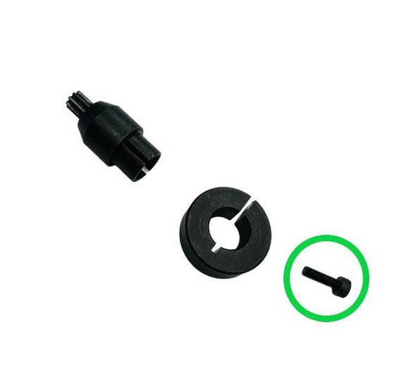 J.Racenstein Black Screw M3x10 TCCE for 32in Brush, set of screw, spacer, and screwdriver component for brush assembly.