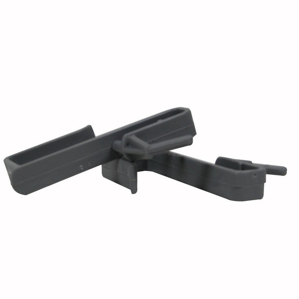 Pulex Bucket Clips Large (2) Pulex, black plastic bucket clips for holding cleaning tools or accessories.