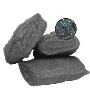 ProTool Steel Wool Bag 0000, close-up of steel wool fibers in a circular section for cleaning and polishing surfaces.