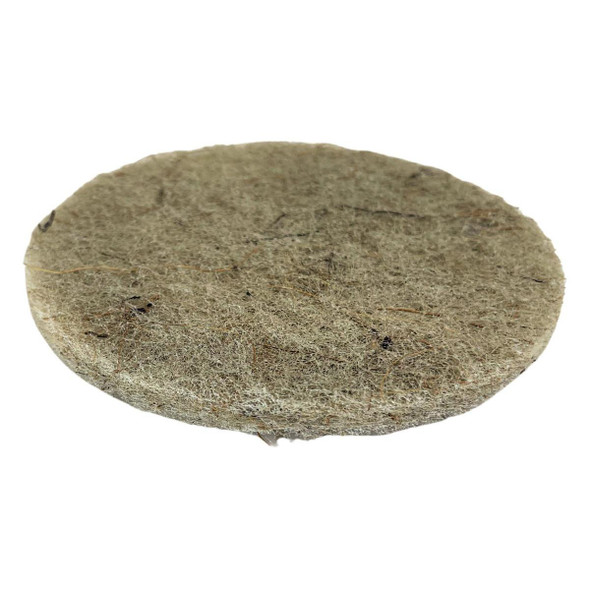 ProTool Coconut Shell Natural Fiber 5in Round Scrub Pad, circular natural fiber scrub pad for cleaning and scrubbing surfaces.
