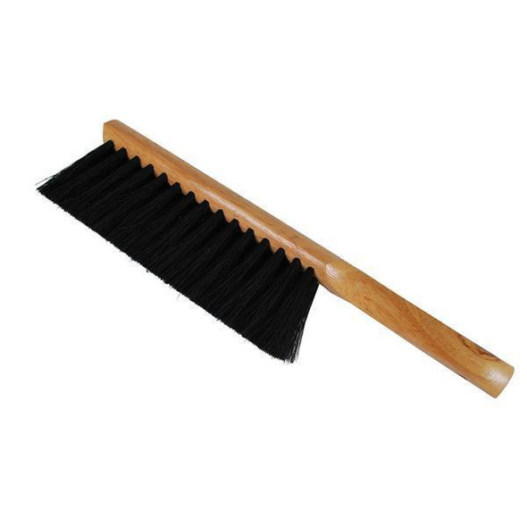 ProTool Screen Brush Stiff, stiff-bristled cleaning brush with a wooden handle for screen cleaning.