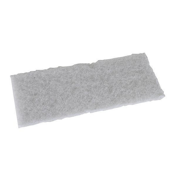 Unger Scrub Pad White 8in Unger, image of a white abrasive scrub pad used for cleaning surfaces.