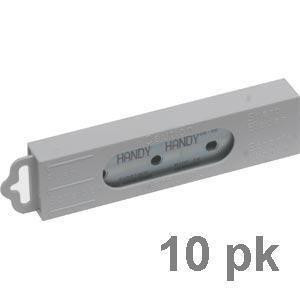 JBF Blades Handy SS 70mm 2.75in (10) , image of ten stainless steel blades with a silver finish designed for handheld tools.