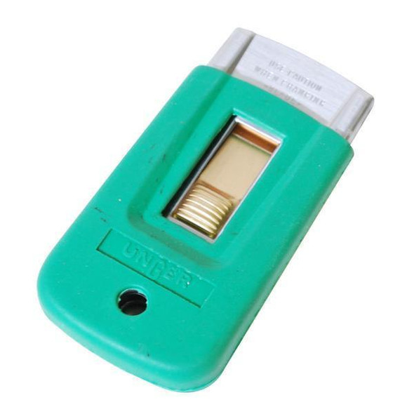 Unger Safety Scraper ErgoTec Unger, handheld safety scraper with ergonomic design and replaceable blade for safe glass and surface cleaning.