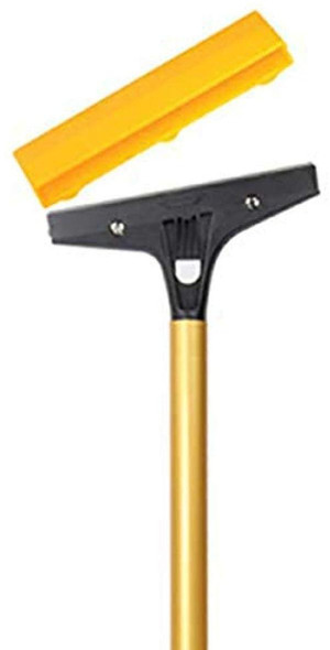 Ettore Scraper Floor 48in, elongated yellow construction scraper with black handle for floor cleaning.