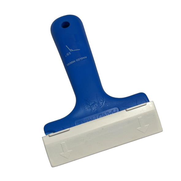 JBF Scraper Handy Angled 03 inch, blue handle with white scraping blade