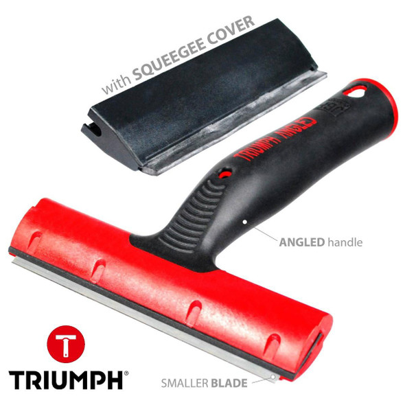 Triumph Scraper 6in Angle Aquarium with Squeegee in Cap, handheld scraper with angled handle and smaller blade for cleaning aquariums.