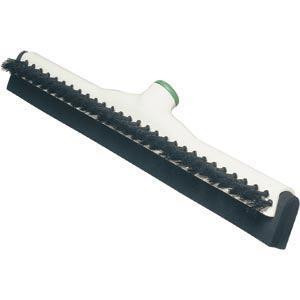 Ettore Floor Squeegee Wipe & Dry 18in with Pole & Brush, long handle squeegee for cleaning floors, versatile floor cleaning tool with flexible blade and built-in brush