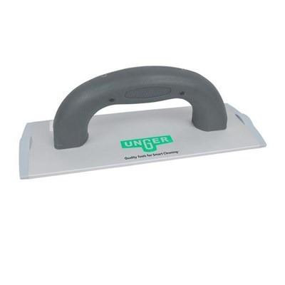 Unger Aluminum Pad Holder 8in Handheld Unger, a lightweight gray handheld pad holder with a sturdy handle for window cleaning.