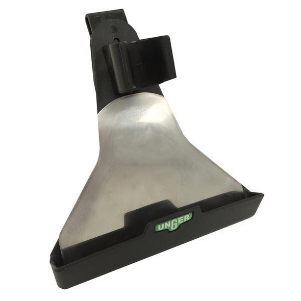 Unger Ninja Scraper Holster, stainless steel scraper with black plastic holder and belt clip for convenient tool access.