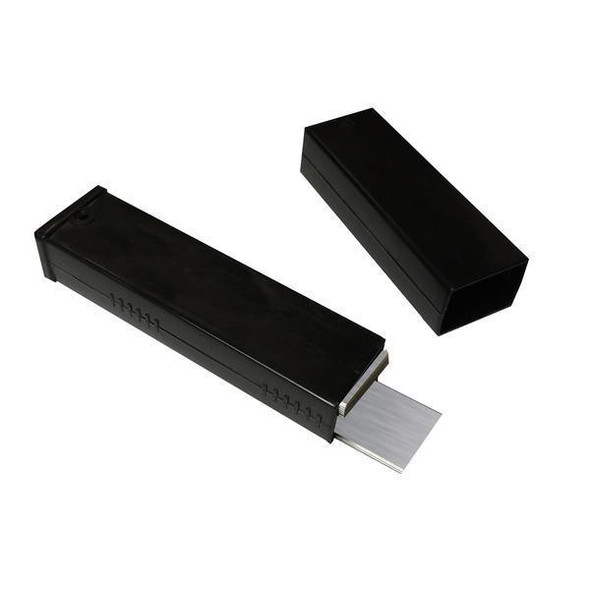 Unger Blades Ninja Stainless Steel 6in 25pk, set of professional stainless steel scraper blades with protective black cover.