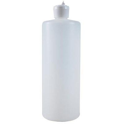 J.Racenstein Bottle with flip top 32oz, white plastic bottle with a flip top cap for easy pouring and refilling.