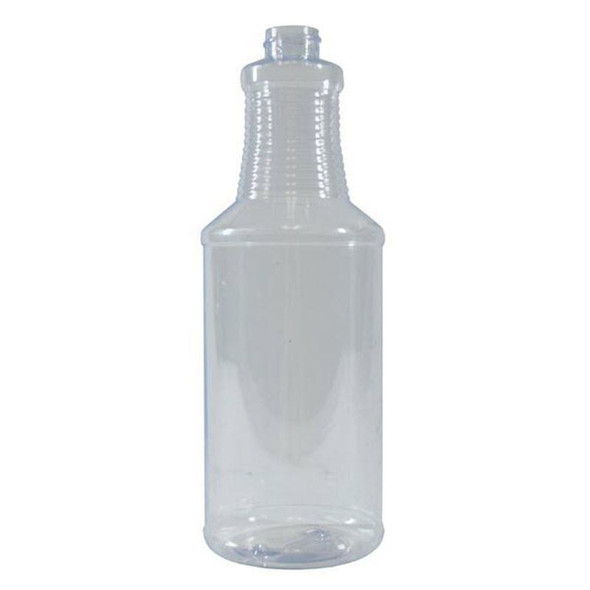 J.Racenstein Bottle General Purpose 32oz, clear plastic bottle with a wide mouth and ribbed neck for versatile use.
