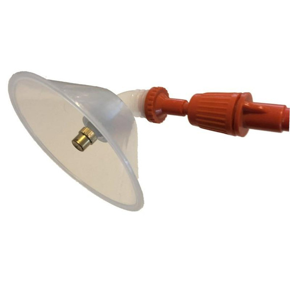 ProTool Electrostatic BackPack Single Nozzle, industrial spray nozzle with a protective cone and red plastic connector for electrostatic coating applications.