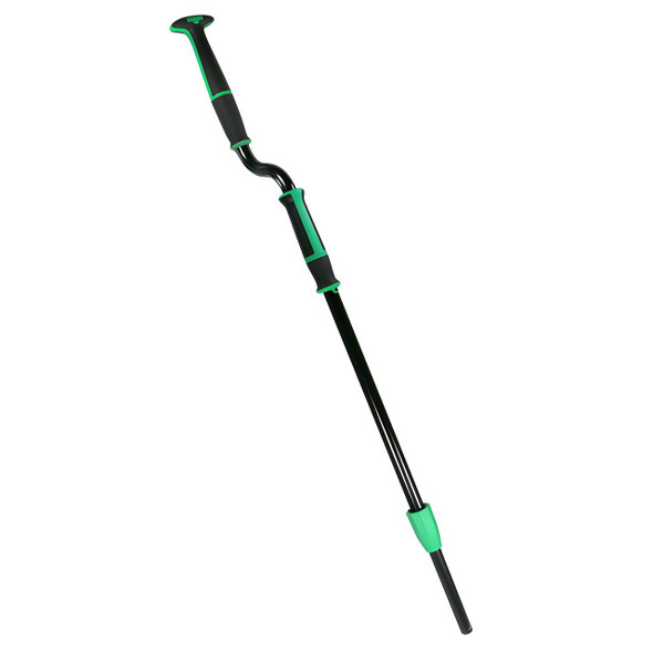 Unger Excella Offset Pole, black and green professional window cleaning tool with adjustable length and ergonomic handle for high-reach cleaning.