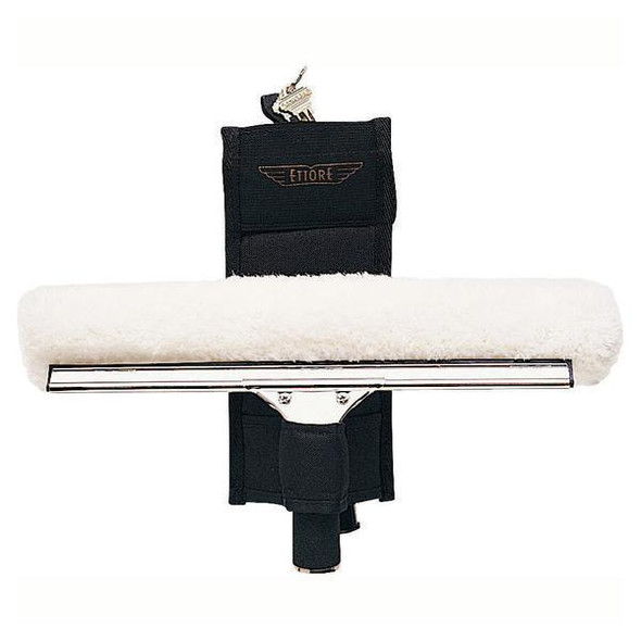 Ettore Holster Dual Nylon Ettore, cleaning tool holster with a white cleaning roller and attached keys on a black nylon holder.
