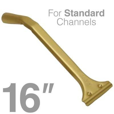 J.Racenstein Ledger Handle 16in, Gold-colored metal handle with a long, sleek design for ledger or gate applications.