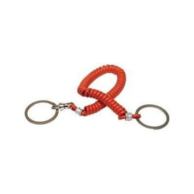 ProTool Tool Bungee Lanyard, coiled orange bungee cord with metal keyring attachments at each end.
