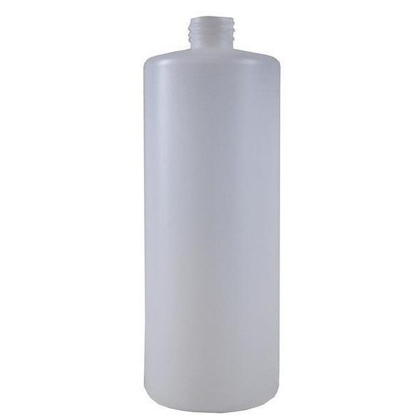 J.Racenstein Bottle 32oz Cylinder, white 32oz cylindrical plastic bottle with screw top opening.