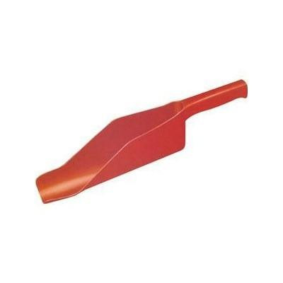 ProTool Scoop Gutter Getter, red metal gutter cleaning tool with a long handle and scooped end for clearing debris from gutters