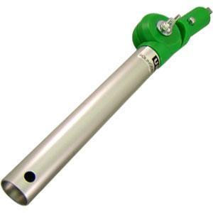 Unger Angle Elbow Adjustable Unger, close-up view of the adjustable ergonomic cleaning tool with a metal extension and green plastic elbow joint for easy maneuverability.