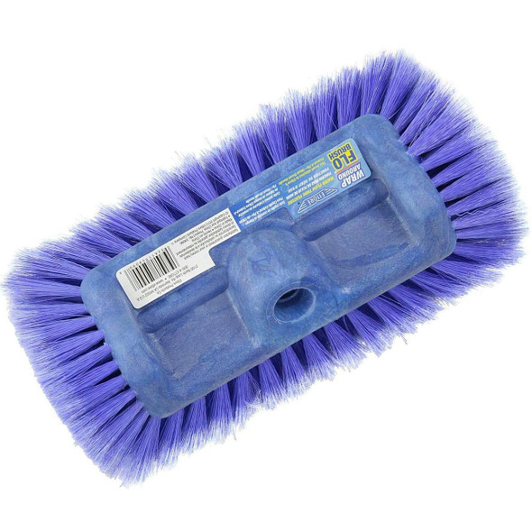 Ettore Brush Wrap around Flo Thru Ettore, blue cleaning brush with purple bristles and sturdy plastic handle for heavy-duty scrubbing.