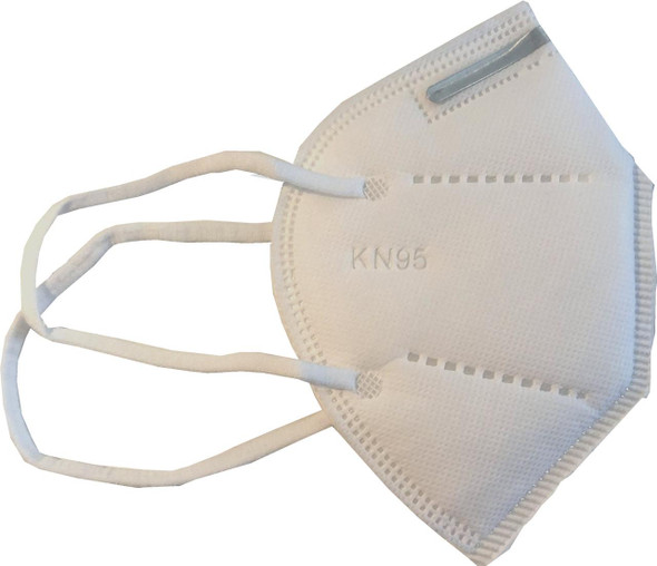 ProTool Respirator Disposable KN95 - FPP2, white foldable face mask with elastic ear loops and embedded nose clip for respiratory protection.