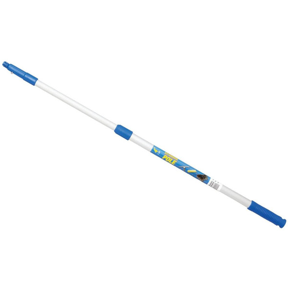 Ettore Interlock Telescopic Pole, extendable cleaning pole with blue grips and adjustable length for window cleaning or reaching high surfaces