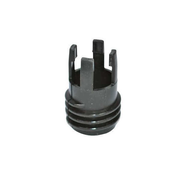 ProTool Stones 3 for 30ft Pole, close-up of black and gray plastic tool component with forked top and threaded bottom for attaching to a pole.