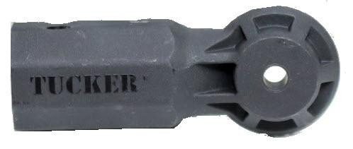 J.Racenstein Gooseneck LOCT End, black plastic gooseneck end component for industrial or mechanical use.