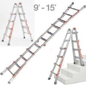 J.Racenstein Ladder Model 17 Little Giant, versatile multi-position step ladder with extendable aluminum construction and a compact design for easy storage and transport.