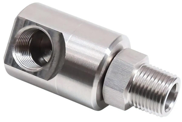 ProTool Swivel 1/2 NPT Male Female, stainless steel swivel fitting with threaded connections for hydraulic or pneumatic systems.