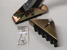 J.Racenstein Level-EZE and Ladder Replacement Shoe Kit, metal ladder replacement shoe parts with screws and installation instructions.