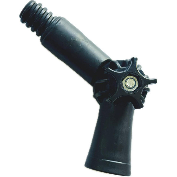 J.Racenstein Pole Adapter Adjustable ACME Tip, black adjustable pole adapter with ACME threaded tip and locking knob for secure connections.