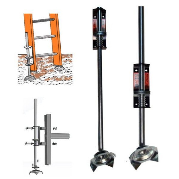 J.Racenstein Ladder Leveler Cleated Feet (2 pack) Xtenda-Leg, adjustable ladder stabilizer with cleated feet for enhanced safety and stability.