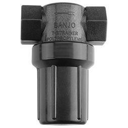 ProTool Filter 3/4in 30 Mesh SS Black Housing, front view showing the filter's black housing and mesh screen design.