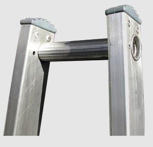 J.Racenstein Ladder Top 06ft Open Metallic Ladder Mfg. Corp., close-up of the ladder top showing its metallic finish and structural details.