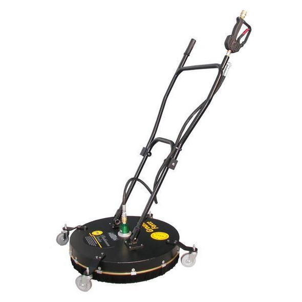 PressurePro Whisper Wash 24in Ground Force with wheels, a ground pressure washer with a circular cleaning head and adjustable handle for easy maneuverability.