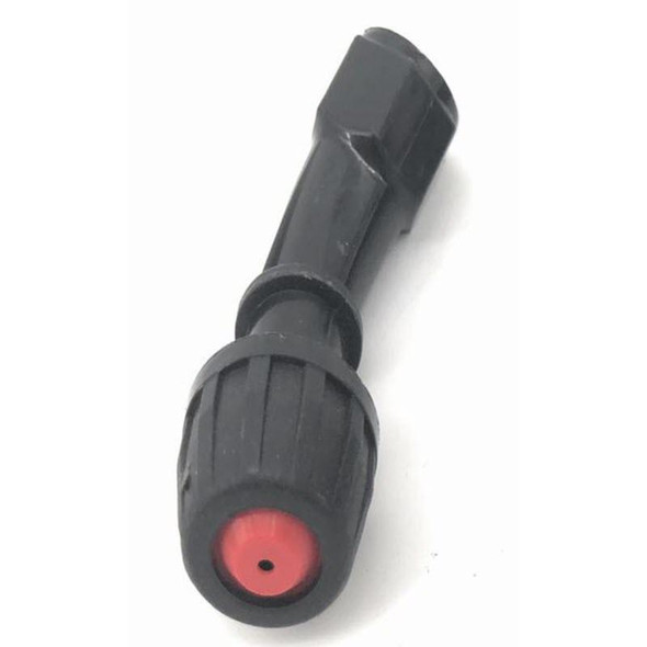ProTool Chem Sprayer Mist Nozzle Plastic, black plastic spray nozzle with red tip for chemical spraying.