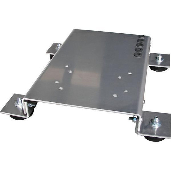 PressurePro Skid assembly 10in x 16in with 4 feet, stainless steel support platform with mounting holes and adjustable feet for industrial applications.
