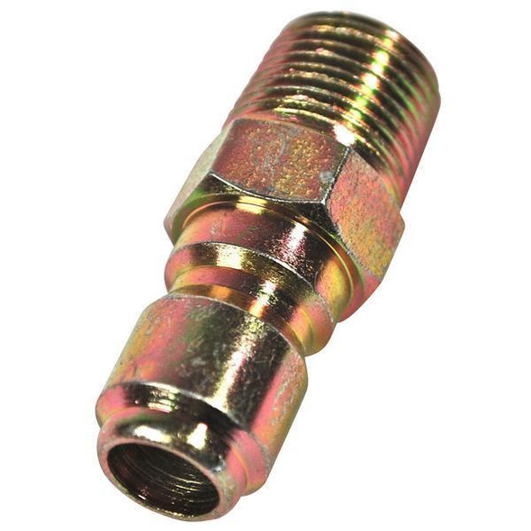 J.Racenstein Plug 3/8in Steel/Zinc MPT, metal threaded pipe plug with zinc coating for plumbing and industrial applications.