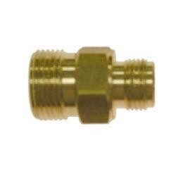 PressurePro M22 14MM Male to 3/8in Male NPT Brass, close-up view of brass fitting for pneumatic or hydraulic applications.