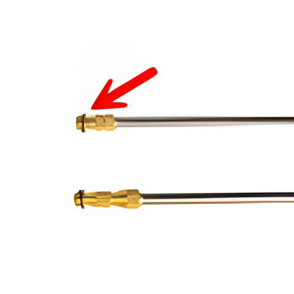 ProTool Chem Sprayer Lance Rubber Washer, close-up of rubber washer for cleaning spray lance with metal shaft.