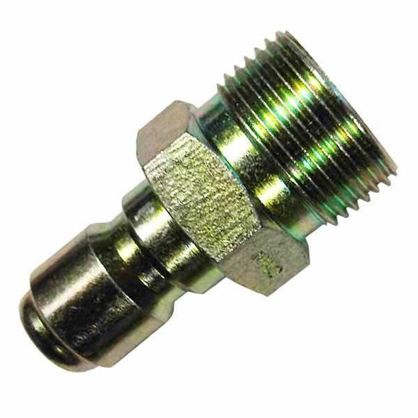 PressurePro M22 14MM Male to 3/8in Plug Quick Connect, metal fitting with threaded and quick connect components for air or fluid connections.