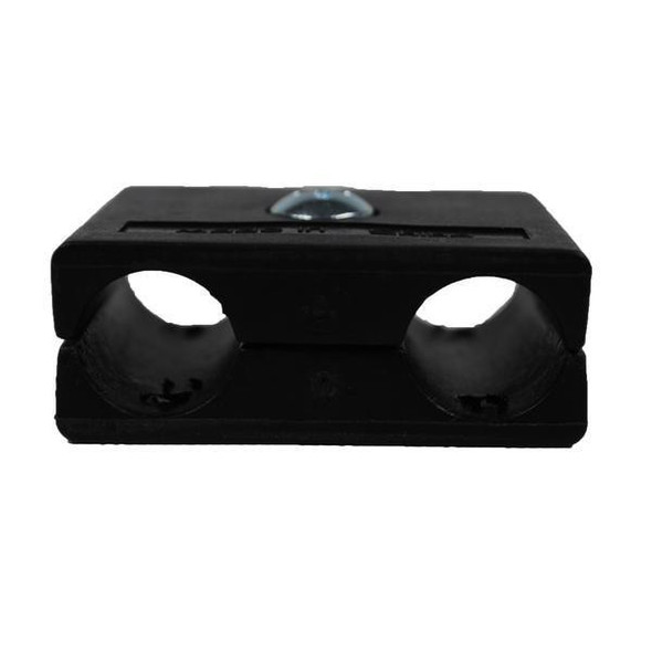 J.Racenstein Replacement Clamp ST-53&54, black plastic part with two circular openings and a metal screw on top for securing.