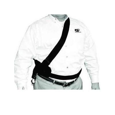 J.Racenstein Belt Support for Pole and Pole Clamp, a black belt with a support pad worn around the waist for pole dancing or fitness activities.