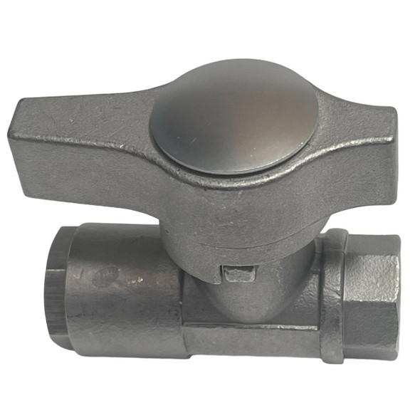 ProTool Ball Valve Quick Connect SS 3/8in 6000psi Complete, stainless steel ball valve with quick connect fittings for high-pressure fluid control.