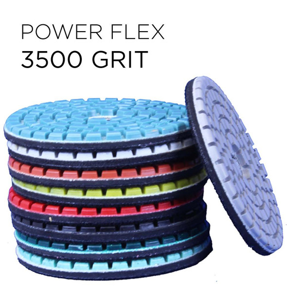 StonePro Power Flex Diamond Pad 3in, colorful diamond polishing pads with grit 3500 for stone and concrete polishing.