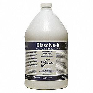 J.Racenstein Dissolve-It 1 gallon, a white plastic container with a blue and white label showing the product name and details.